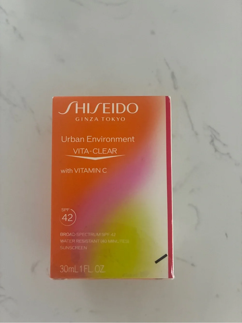 Brand new in box (NIB) Shiseido Urban Environment Vita-Clear Sunscreen SPF 42.